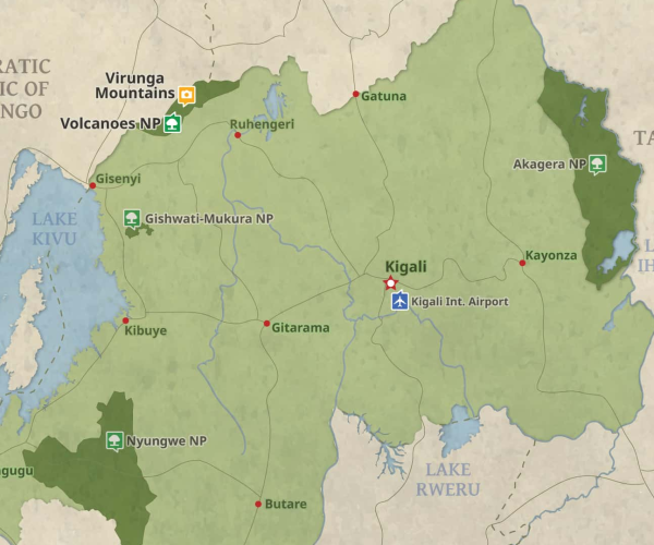 Rwanda National Park Map